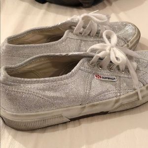 Superga sparkly silver sneaker